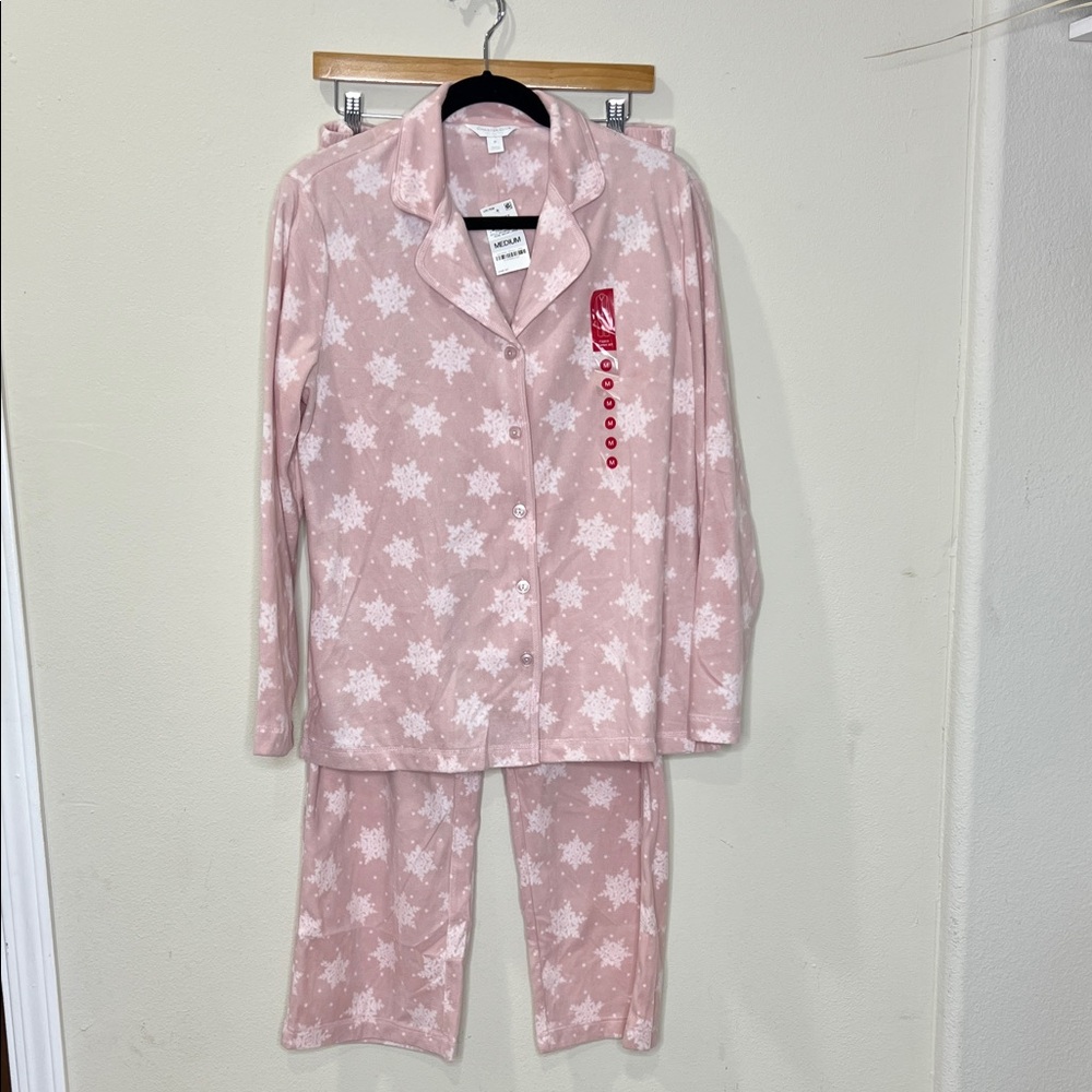 Charter Club Light Pink Snowflake Pajama Set